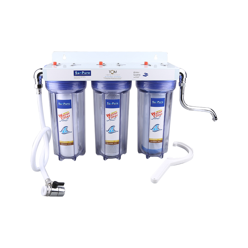 RH-JH3 Triple stages PET bottle water filter with hose and spout.