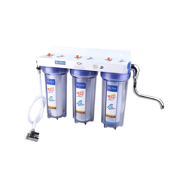 RH-JH3 Triple stages PET bottle water filter with hose and spout.